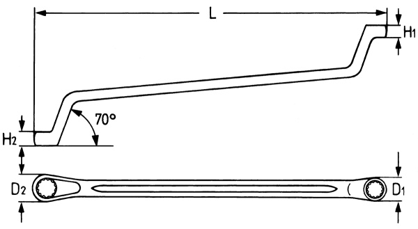 475 Ключ гаечный накидной изогнутый, 32 x 36 мм 475 Ключ гаечный накидной изогнутый, 32 x 36 мм