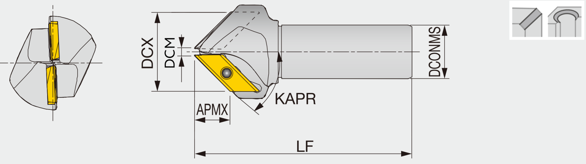 Фреза корпусная ECC31005R d30-D50-20°-L160-T2-C25 STI Фреза корпусная ECC31005R d30-D50-20°-L160-T2-C25 STI