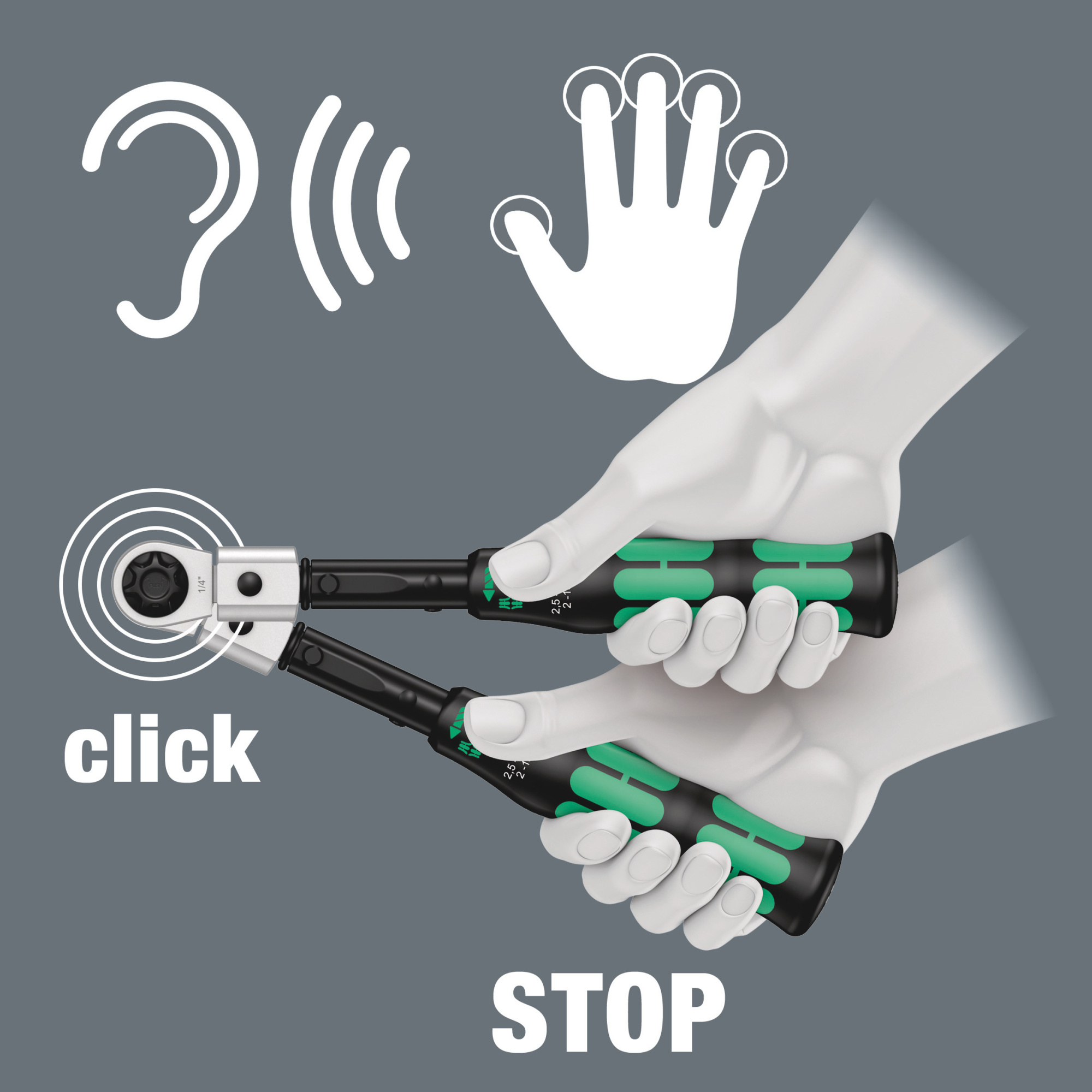 Click-Torque XP 3 Ключ динамометрический, предустановлен 15 Нм, для насадок 9x12 мм, 15-100 Нм, 332 мм, левая/правая резьба Click-Torque XP 3 Ключ динамометрический, предустановлен 15 Нм, для насадок 9x12 мм, 15-100 Нм, 332 мм, левая/правая резьба