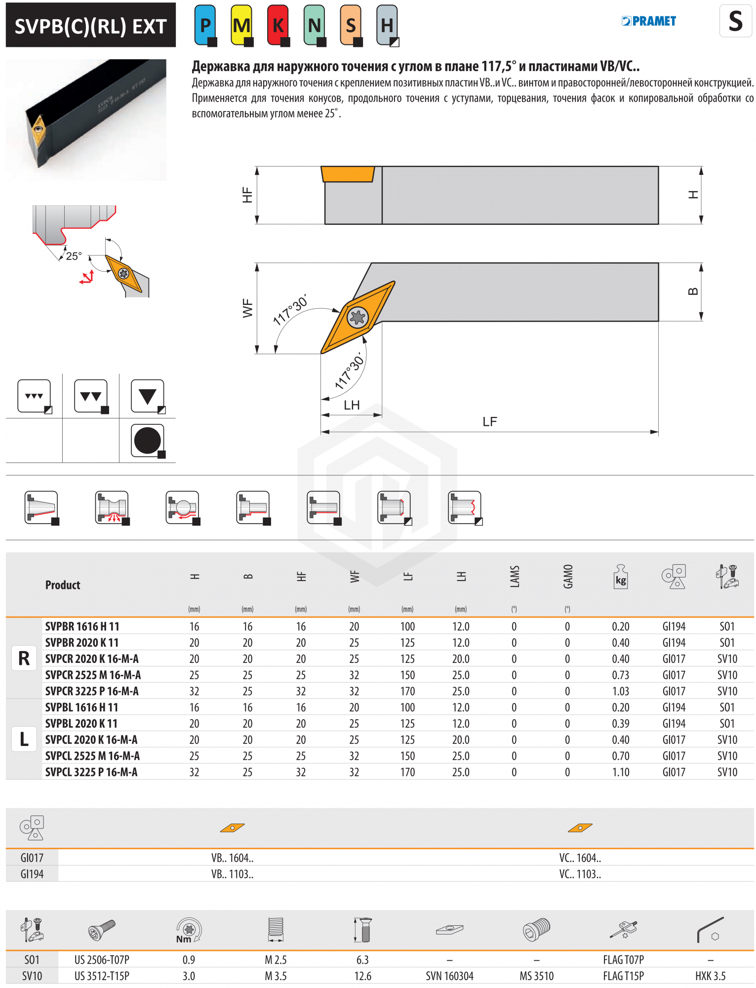 Державка SVPCR 3225 P 16-M-A DORMER&PRAMET Державка SVPCR 3225 P 16-M-A DORMER&PRAMET