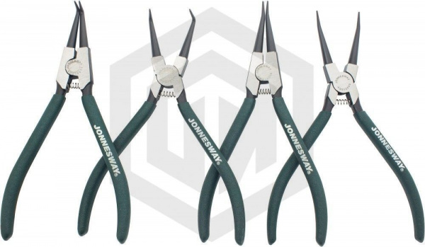 Jonnesway AG010002S Универсальный набор щипцов для стопорных колец "разжим и сжим" 7", 4 предмета Jonnesway AG010002S Универсальный набор щипцов для стопорных колец "разжим и сжим" 7", 4 предмета