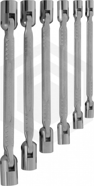 Jonnesway W43A106S Набор ключей гаечных карданных в кейсе, 8-19 мм, 6 предметов Jonnesway W43A106S Набор ключей гаечных карданных в кейсе, 8-19 мм, 6 предметов