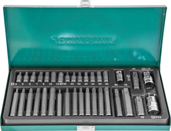 Jonnesway S29H4135S Набор вставок-бит 10 мм и 14 мм DR с переходниками, 35 предметов Jonnesway S29H4135S Набор вставок-бит 10 мм и 14 мм DR с переходниками, 35 предметов