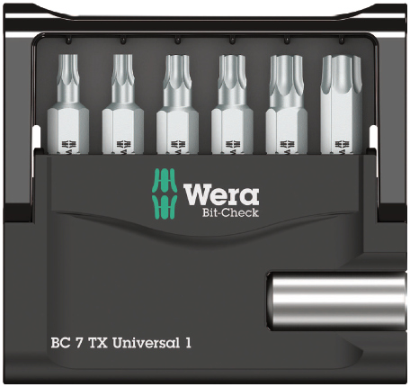 Bit-Check 7 TX Universal 1 SB набор бит с битодержателем, 7 пр., 1/4" C6.3