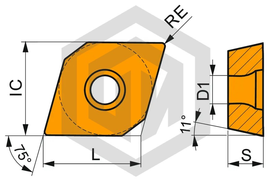 Пластина EPMT 050202E-NF2:T7335 DORMER&PRAMET Пластина EPMT 050202E-NF2:T7335 DORMER&PRAMET
