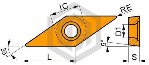 Пластина VBMT 160402E-UR:T8330 DORMER&PRAMET Пластина VBMT 160402E-UR:T8330 DORMER&PRAMET