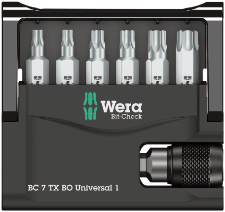 Bit-Check 7 TX BO Universal 1 набор бит с битодержателем, отверстие под штифт, 7 пр., 1/4" C6.3