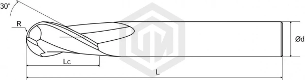 Фреза сферическая E600 D5-d5-BN2.5-L75-T4-AlTiN-HRC60A STI Фреза сферическая E600 D5-d5-BN2.5-L75-T4-AlTiN-HRC60A STI
