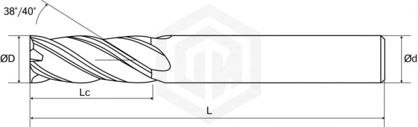Фреза S600 D8-L150-T4-AlCrN-HRC65A STI Фреза S600 D8-L150-T4-AlCrN-HRC65A STI