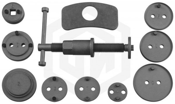 Jonnesway AN010001 Комплект инструмента для развода поршней тормозных цилиндров, 11 предметов Jonnesway AN010001 Комплект инструмента для развода поршней тормозных цилиндров, 11 предметов