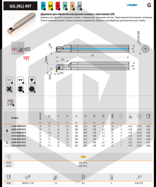 Державка A25S-GGHR 0313 DORMER&PRAMET Державка A25S-GGHR 0313 DORMER&PRAMET