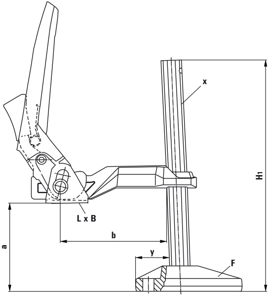 BS2N Зажим настольный рычажный, ширина зажима 200 мм, вынос 100 мм, рейка 19.5 x 9.5 мм, 10 кН, отв. для крепёжного винта Ø10.5 мм BS2N Зажим настольный рычажный, ширина зажима 200 мм, вынос 100 мм, рейка 19.5 x 9.5 мм, 10 кН, отв. для крепёжного винта Ø10.5 мм