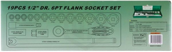 Jonnesway S04H419S Набор головок торцевых 1/2"DR, 11-32 мм, 19 предметов