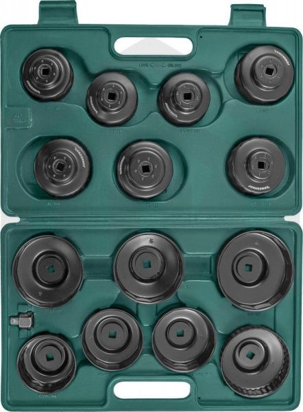 Jonnesway AI050004 Комплект чашек для съема масляных фильтров 65-100 мм, 15 предметов Jonnesway AI050004 Комплект чашек для съема масляных фильтров 65-100 мм, 15 предметов