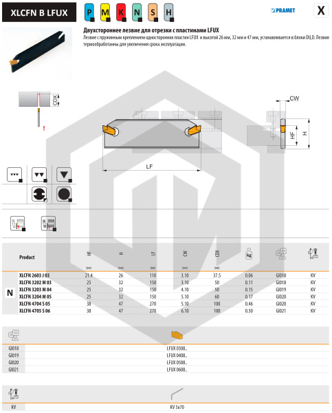 Лезвие XLCFN 3204 M 05 DORMER&PRAMET Лезвие XLCFN 3204 M 05 DORMER&PRAMET