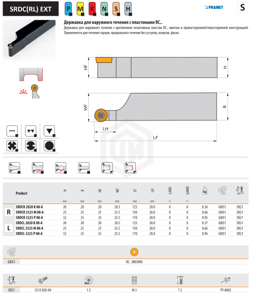 Державка SRDCN 3225 P 10-M DORMER&PRAMET Державка SRDCN 3225 P 10-M DORMER&PRAMET