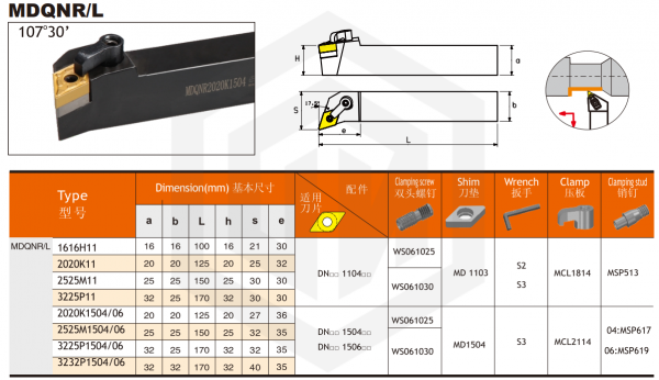 Державка MDQNR1616H11 SANT Державка MDQNR1616H11 SANT