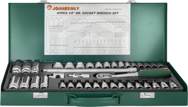 Jonnesway S04H3141S Набор головок торцевых 3/8"DR, 6-24 мм, 41 предмет