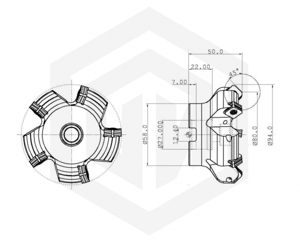 Фреза TASN13M080B27.0R05 TUNGALOY Фреза TASN13M080B27.0R05 TUNGALOY