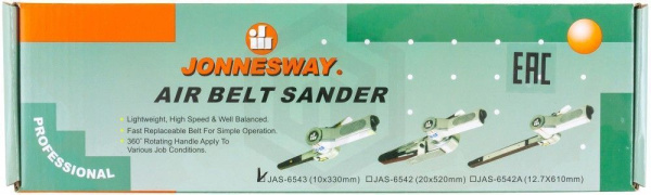Jonnesway JAS-6543 Машинка шлифовальная пневматическая, ленточная, 16000 об./мин., 10х330 мм Jonnesway JAS-6543 Машинка шлифовальная пневматическая, ленточная, 16000 об./мин., 10х330 мм