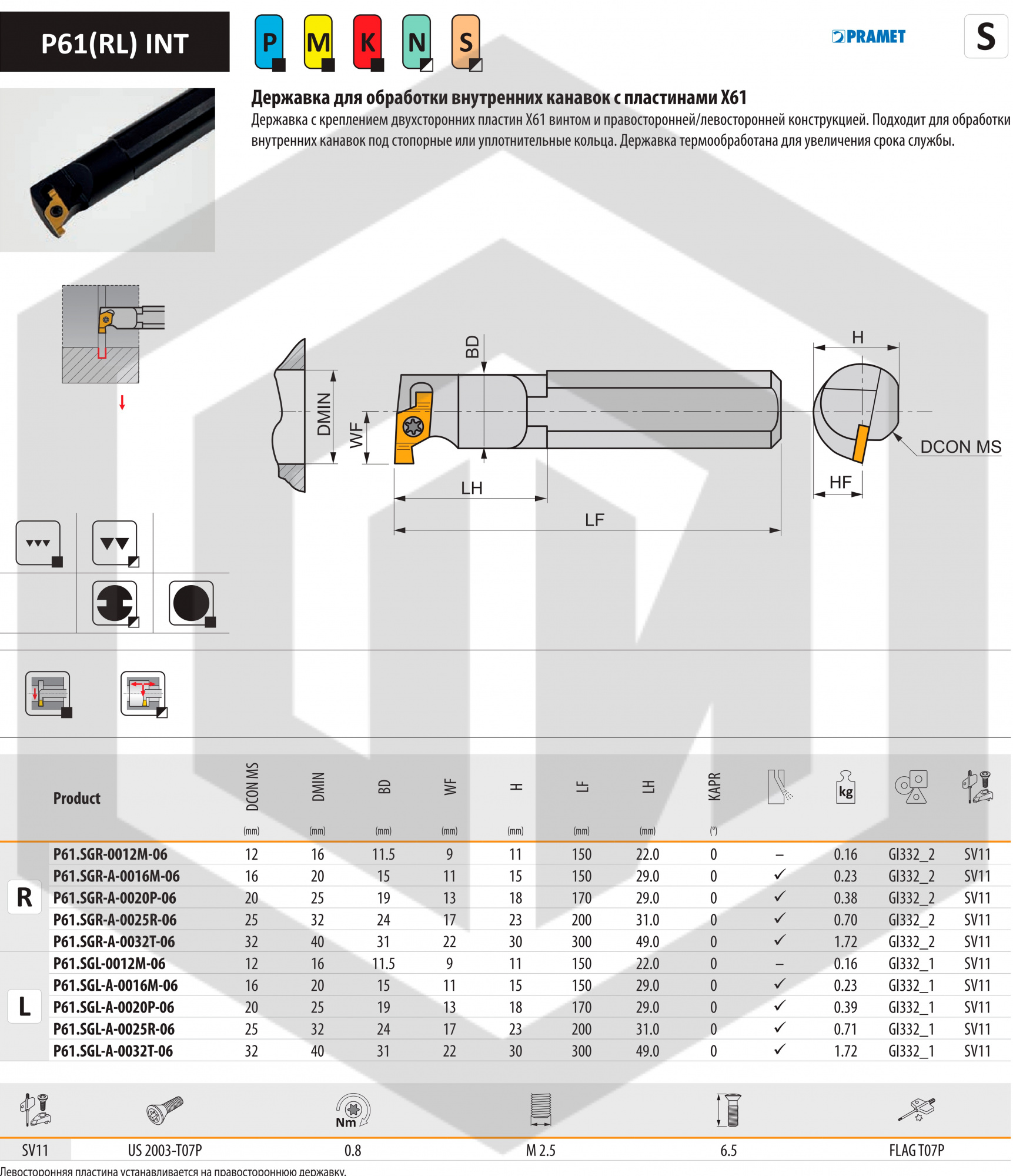 Державка P61.SGR-A-0016M-06 DORMER&PRAMET