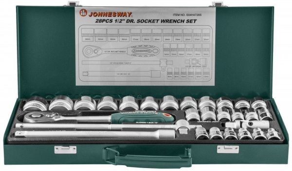 Jonnesway S04H4728S Набор головок торцевых 1/2"DR, 8-34 мм, 28 предметов