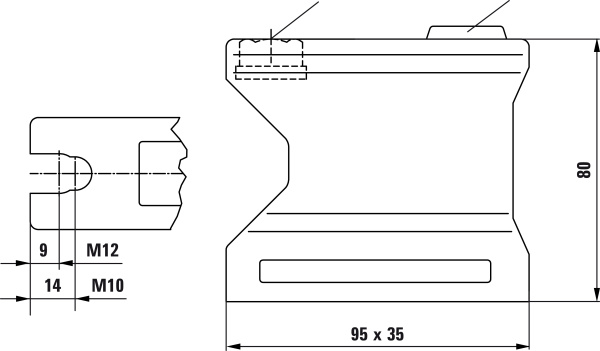 BASO Проставка 80 мм, для BAS зажимов, крепёжное отверстие для M10/M12 BASO Проставка 80 мм, для BAS зажимов, крепёжное отверстие для M10/M12
