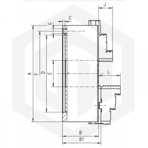 Самоцентрирующий спиральный токарный патрон 3804-315 Самоцентрирующий спиральный токарный патрон 3804-315