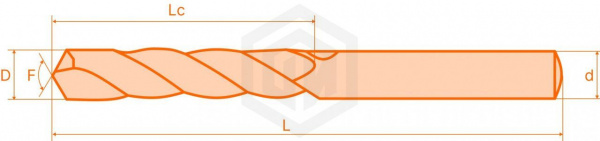 Сверло твердосплавное 3xD D9.3-d10-L60-l30-AlCr 180° h6 STI Сверло твердосплавное 3xD D9.3-d10-L60-l30-AlCr 180° h6 STI