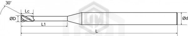 Микрофреза VS550 D0.9-l10-L50-T2-TiSiN-HRC55 STI Микрофреза VS550 D0.9-l10-L50-T2-TiSiN-HRC55 STI