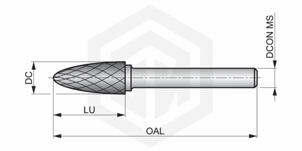 Борфреза параболическая P71112.7X6.0 DORMER
