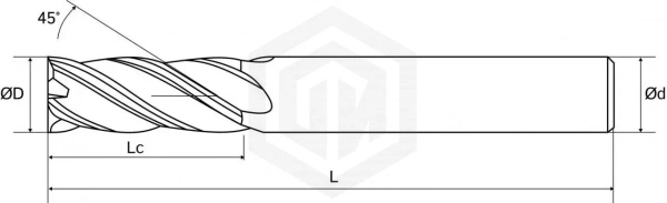 Фреза E650 D3-d4-L50-T4-AlCr-HRC55 STI Фреза E650 D3-d4-L50-T4-AlCr-HRC55 STI