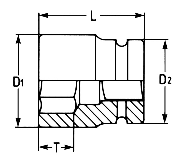 6300 IMPACT Головка торцевая ударная 1/2", 19 x 38 мм 6300 IMPACT Головка торцевая ударная 1/2", 19 x 38 мм
