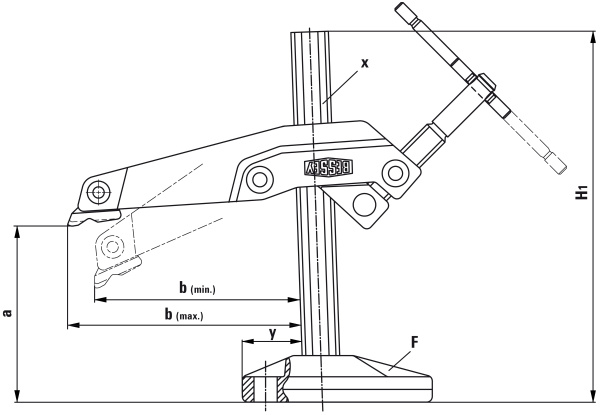 GRS20-12 Зажим настольный с манипулятором 200/140, 7.5 кН GRS20-12 Зажим настольный с манипулятором 200/140, 7.5 кН