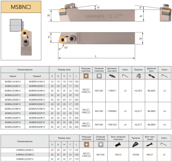 Державка DSBNR2525M12 STI Державка DSBNR2525M12 STI