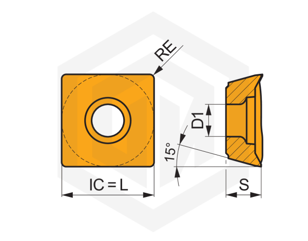 Пластина SDMT 120508SR-M:M9325 DORMER&PRAMET Пластина SDMT 120508SR-M:M9325 DORMER&PRAMET