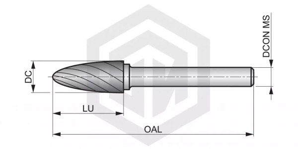 Борфреза параболическая P61112.7X6.0 DORMER