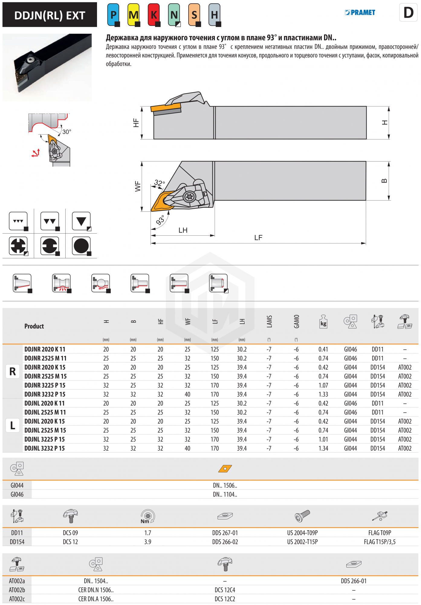 Державка DDJNL 3232 P 15 DORMER&PRAMET
