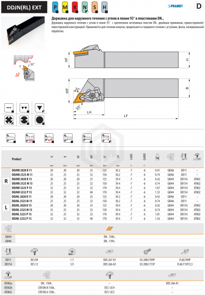 Державка DDJNL 3232 P 15 DORMER&PRAMET Державка DDJNL 3232 P 15 DORMER&PRAMET