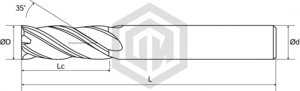 Фреза E550MAX D8-L60-T2-TiAlN-HRC55A STI Фреза E550MAX D8-L60-T2-TiAlN-HRC55A STI