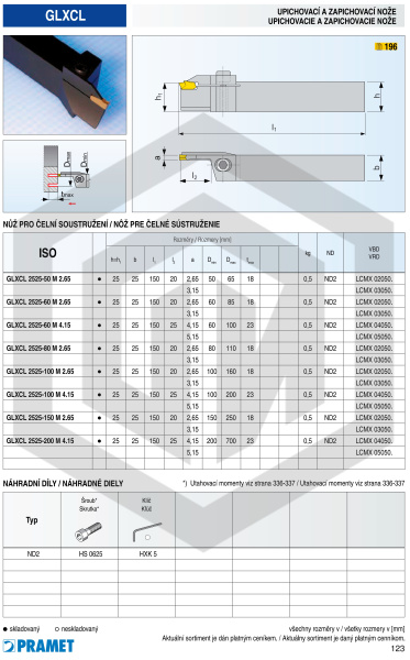 Державка GLXCL 2525-200 M 4.15 DORMER&PRAMET Державка GLXCL 2525-200 M 4.15 DORMER&PRAMET