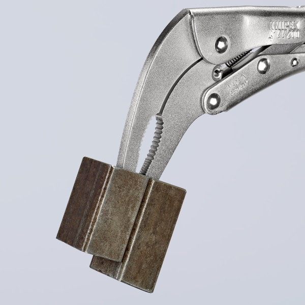 Зажим ручной, длинные узкие губки 70°, круг 20 мм, квадрат 20 мм, под ключ 30 мм, длина 200 мм