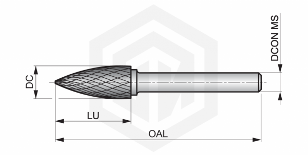 Борфреза параболическая P81312.7X6.0 DORMER