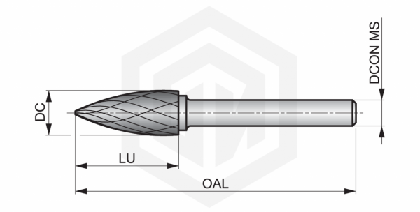 Борфреза параболическая P71312.7X6.0 DORMER