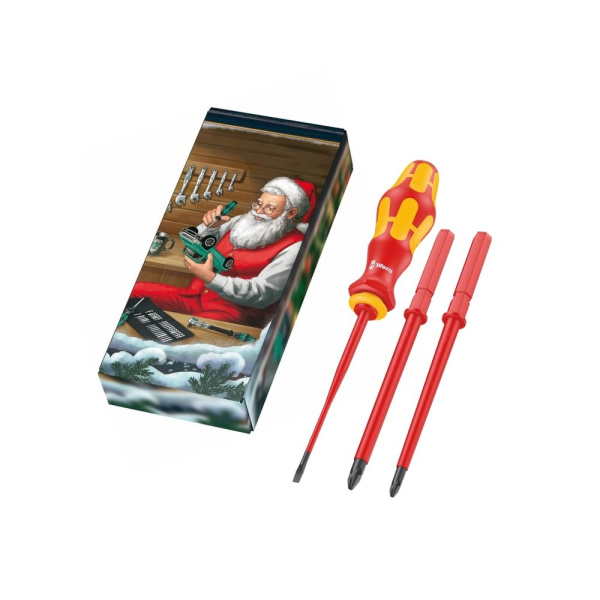 Christmas 2023 817/4 VDE KK Набор отвёртки-битодержателя и 3 насадок PH 1, PH 2, SL 0.6x3.5, 4 пр., подарочная упаковка