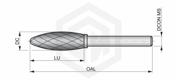 Борфреза факелоподобная P71512.7X6.0 DORMER Борфреза факелоподобная P71512.7X6.0 DORMER