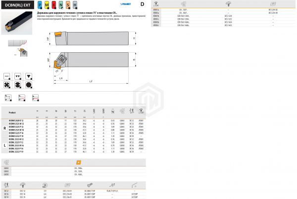 Державка DCBNL 3232 P19 DORMER&PRAMET Державка DCBNL 3232 P19 DORMER&PRAMET