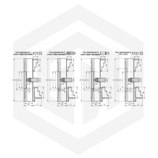 Токарный патрон с независимым перемещением кулачков 7103-800.А11 Токарный патрон с независимым перемещением кулачков 7103-800.А11