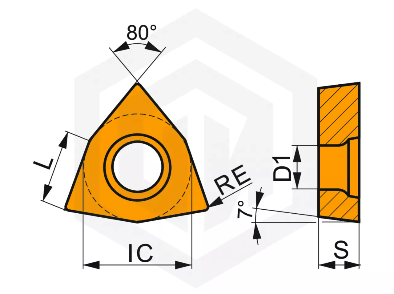Пластина WCMT 080404E-FM:T8430 DORMER&PRAMET